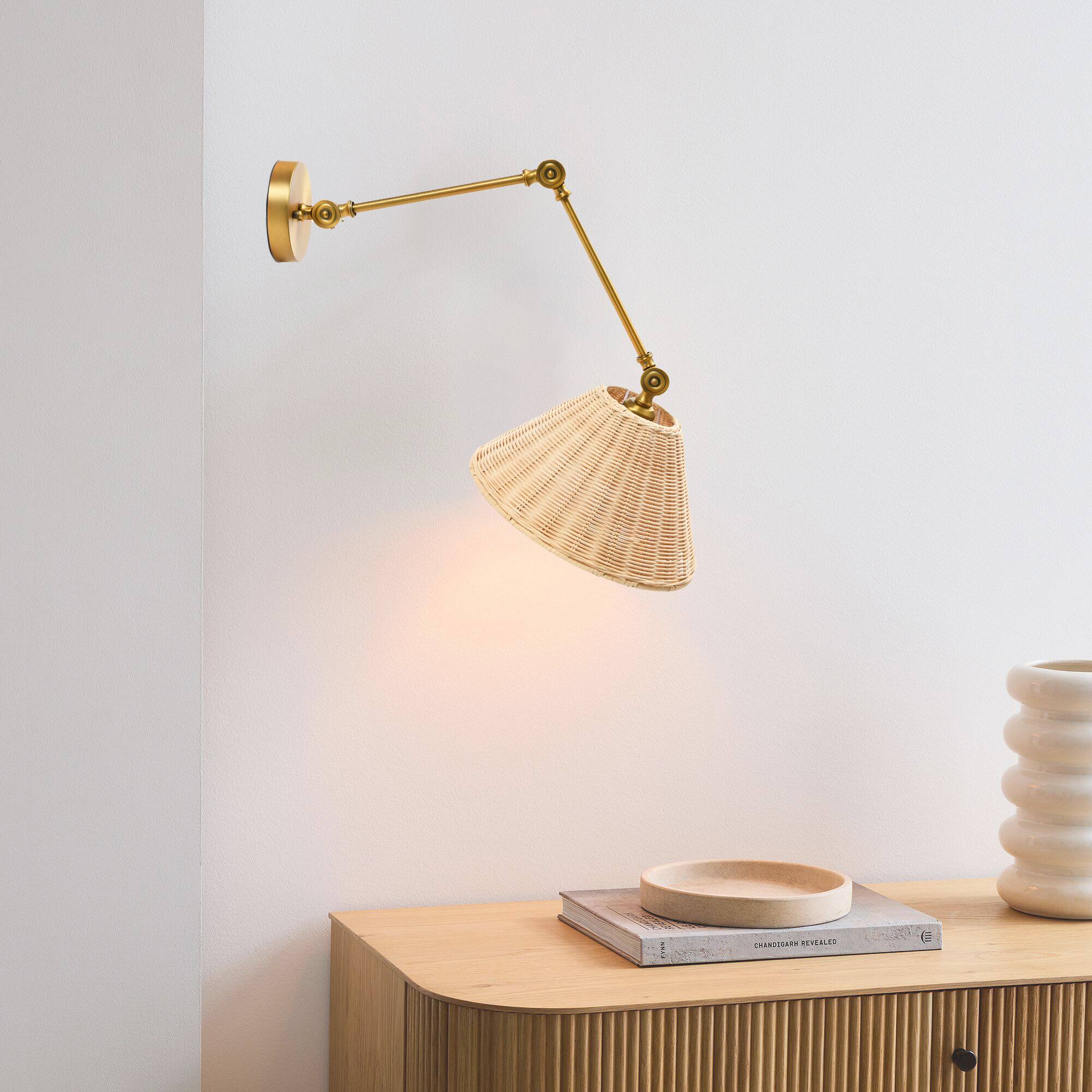 Hello Honey® 29" Antique Metal Brass Finish Coastal Adjustable Wall Sconce